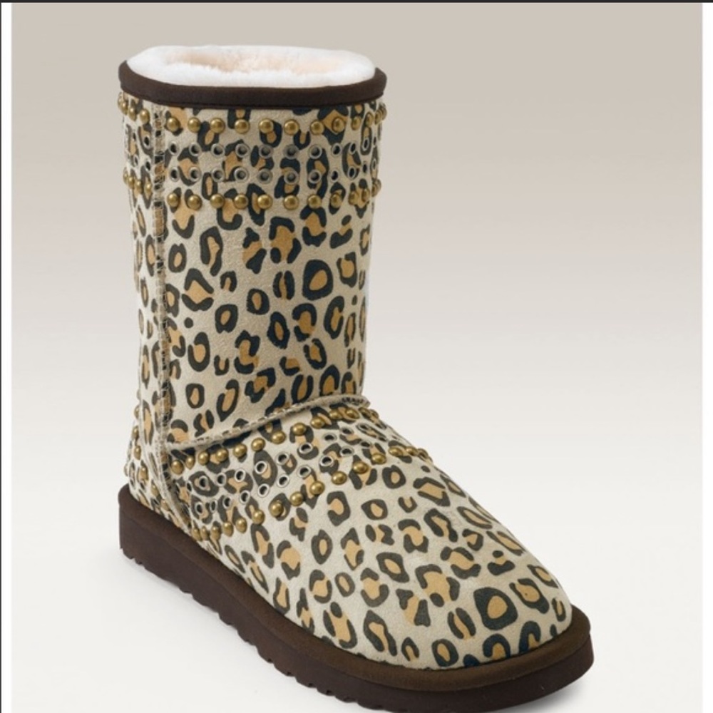 UGG Australia & Jimmy Choo Leopard Print Kaia Boot Size 8